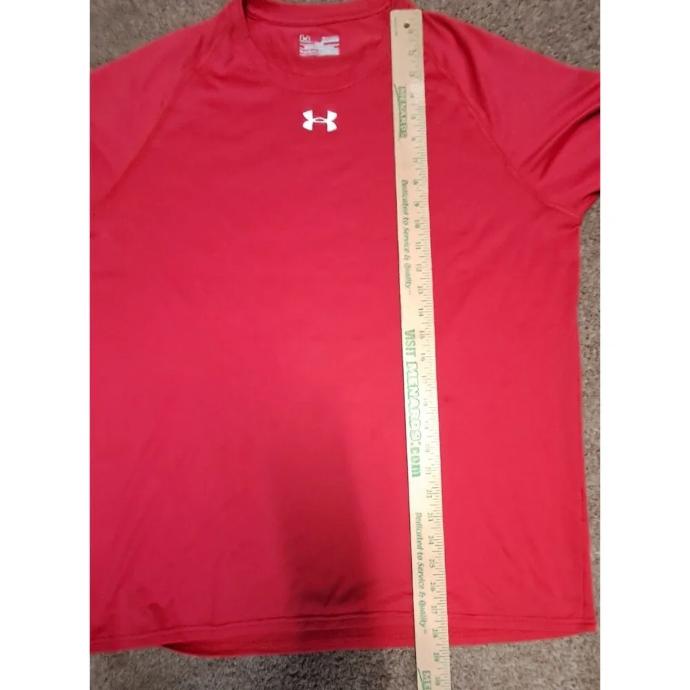 Under Armour Locker Shirt Men's XL UA Tech  Short Sleeve HeatGear Red